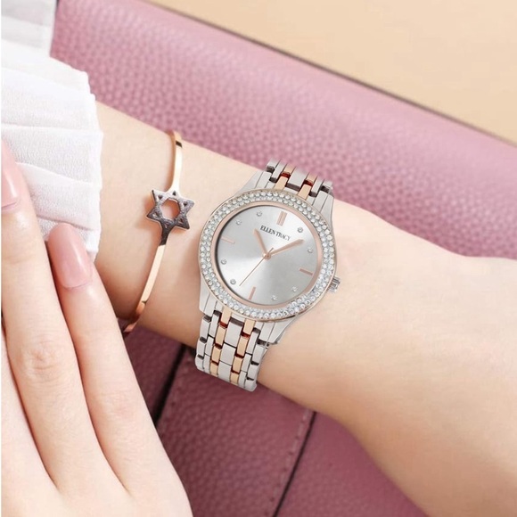 ELLEN TRACY • Duotone Silver Rose Gold Watch Includes Box Ready To Wear